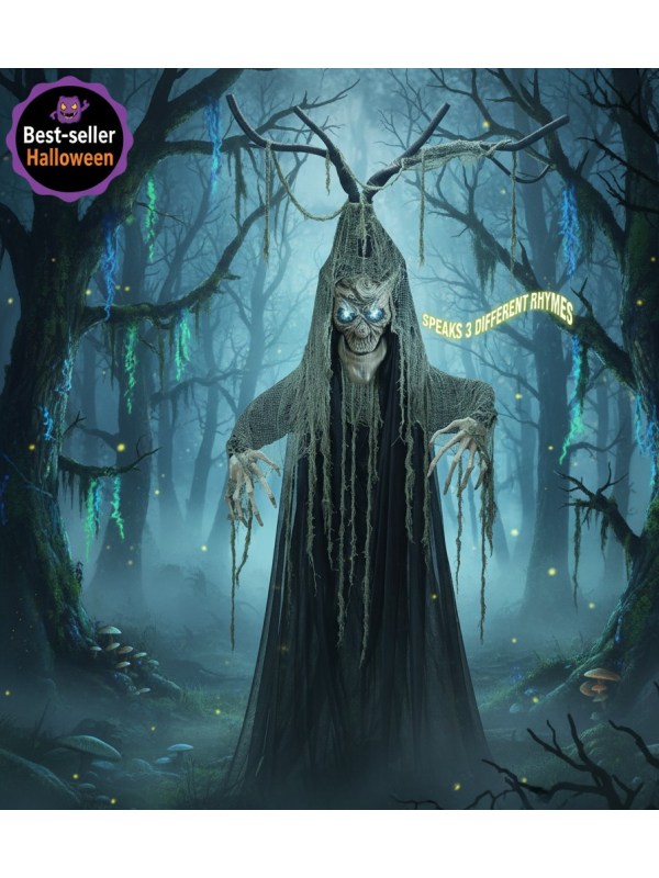 Automate Halloween Arbre Hanté Animé 2 m – Sons, Lumières & Mouvements