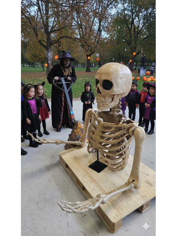 Squelette Halloween Extérieur 104 cm – Buste Articulé avec Bras et Crâne Réalistes