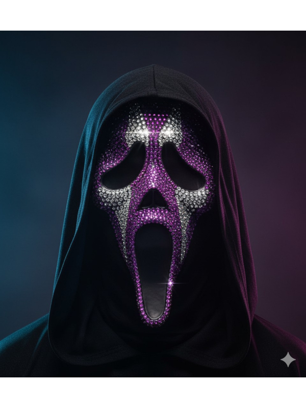Masque de Joker avec Strass Violet et Argenté Ghost Face®