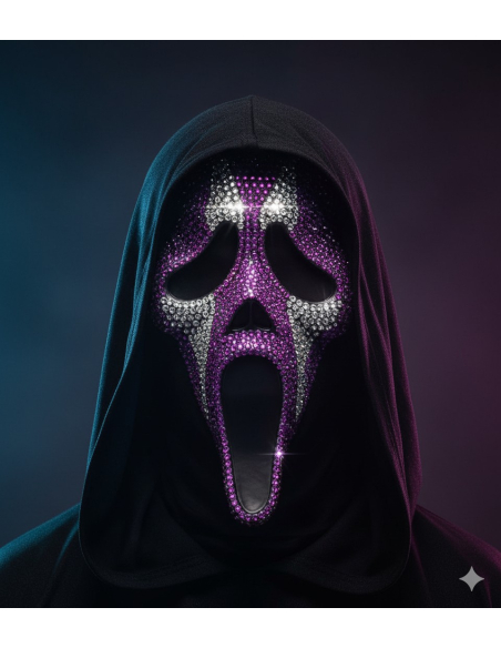 Masque de Joker avec Strass Violet et Argenté Ghost Face®