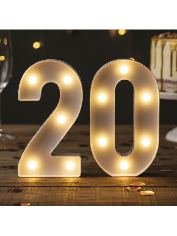Chiffre Lumineux LED 2 – Décoration Anniversaire, Mariage ou Événement