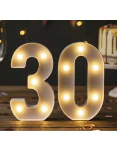 Chiffre Lumineux LED 30 – Décoration Anniversaire, Soirée ou Événement