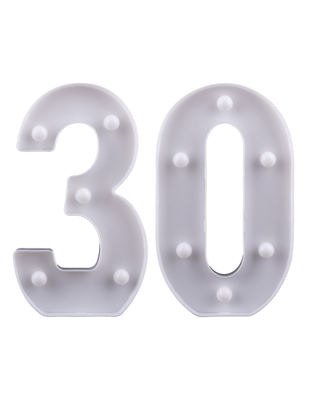 Chiffre Lumineux LED 30 – Décoration Anniversaire, Soirée ou Événement