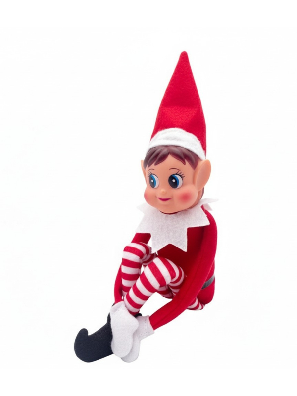 Lutin Farceur Fille Elvie 10×5×38 cm – Décoration de Noël Mignonne et Malicieuse