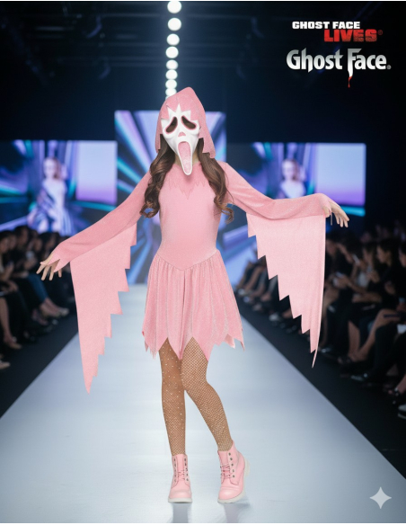Déguisement Ghost Face® Enfant Rose Pailleté – Sparkle Edition Officielle Fun World