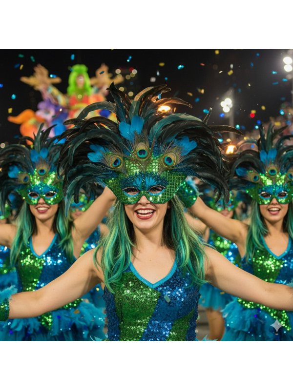 Masque Carnaval Brésilien Oiseau de Paradis Deluxe – Explosion de Plumes et d’Éclat