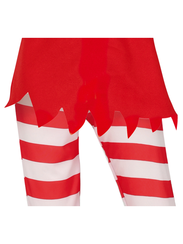 Déguisement Lutin Espiègle Femme – Costume complet rouge et blanc pour Noël