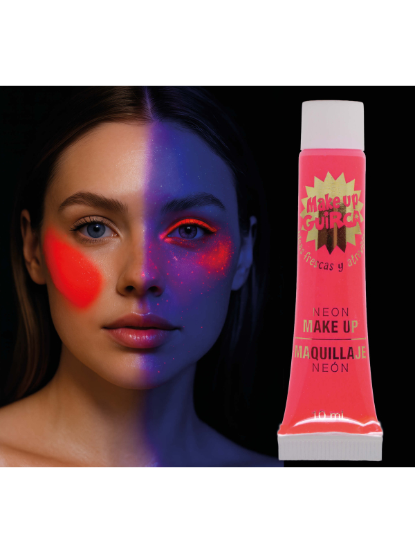 Maquillage Fluo Rose – Tube 10 ml – Couleur Néon pour Soirées, Festivals et Halloween