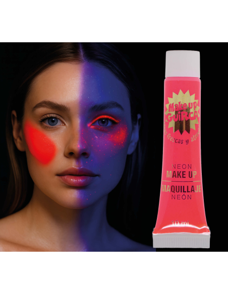 Maquillage Fluo Rose – Tube 10 ml – Couleur Néon pour Soirées, Festivals et Halloween