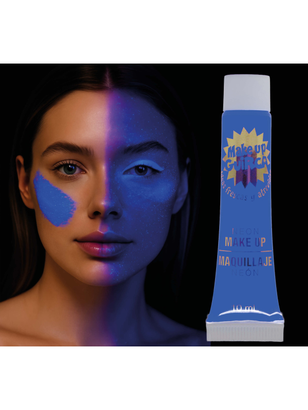 Maquillage Fluo Bleu – Tube 10 ml – Couleur Néon pour Soirées, Festivals et Halloween