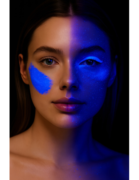 Maquillage Fluo Bleu – Tube 10 ml – Couleur Néon pour Soirées, Festivals et Halloween
