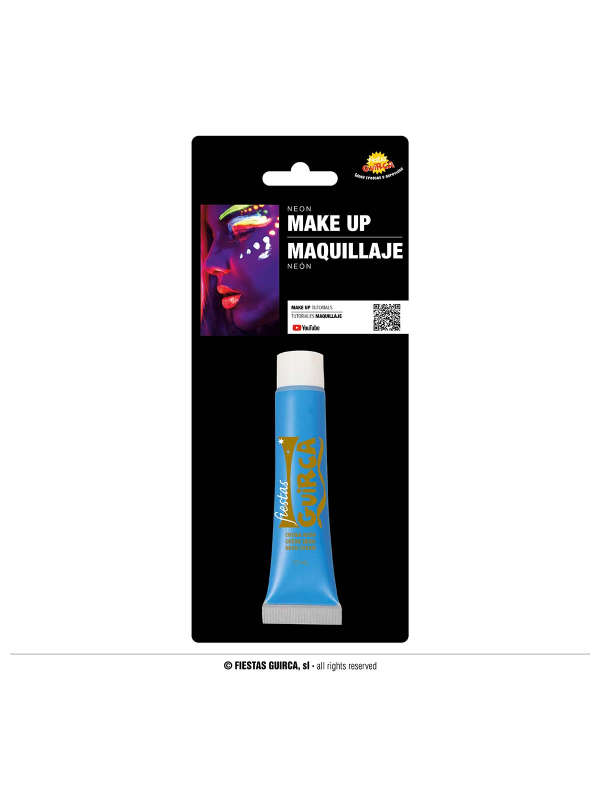 Maquillage Fluo Bleu – Tube 10 ml – Couleur Néon pour Soirées, Festivals et Halloween