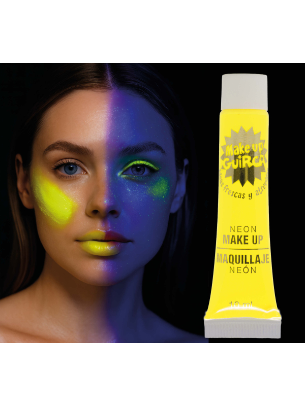Maquillage Fluo Jaune – Tube 10 ml – Effet Néon Lumineux pour Soirées et Festivals