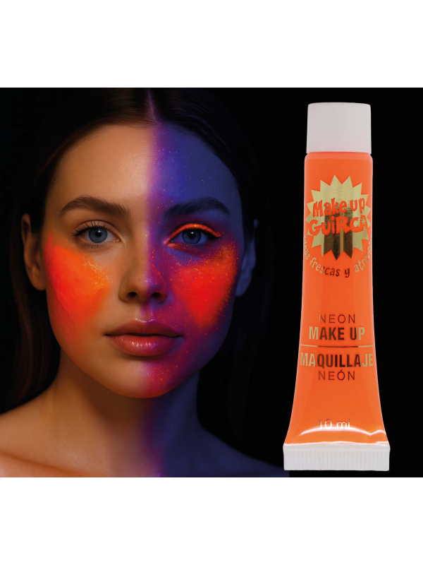 Maquillage Fluo Orange – Tube 10 ml – Couleur Néon Éclatante pour Fêtes et Festivals