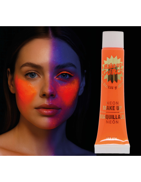 Maquillage Fluo Orange – Tube 10 ml – Couleur Néon Éclatante pour Fêtes et Festivals
