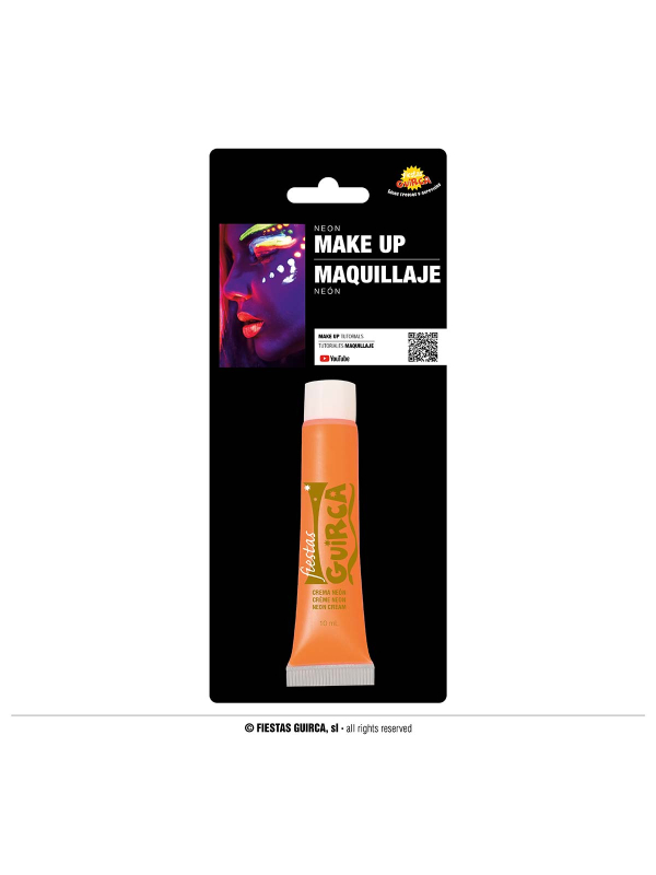 Maquillage Fluo Orange – Tube 10 ml – Couleur Néon Éclatante pour Fêtes et Festivals
