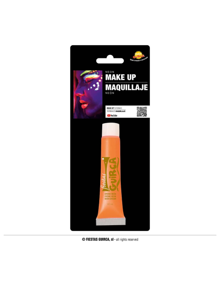 Maquillage Fluo Orange – Tube 10 ml – Couleur Néon Éclatante pour Fêtes et Festivals