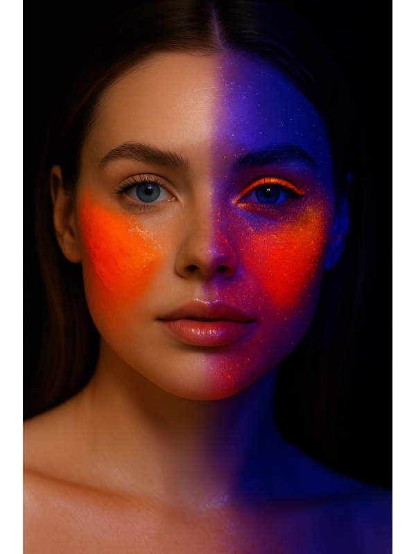 Maquillage Fluo Orange – Tube 10 ml – Couleur Néon Éclatante pour Fêtes et Festivals