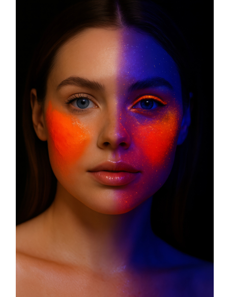 Maquillage Fluo Orange – Tube 10 ml – Couleur Néon Éclatante pour Fêtes et Festivals