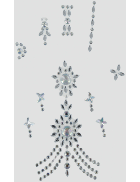 Bijoux Adhésifs Main 11x18 cm – Strass Argentés Effet Cristal pour Mariage, Scène ou Festival