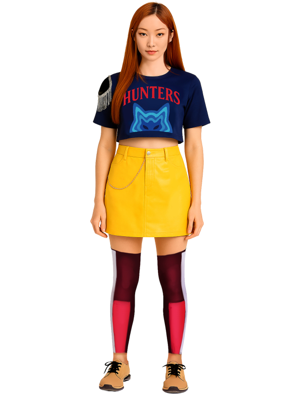 Pop Star Hunter – Déguisement K-Pop femme (jupe, t-shirt, chaussettes)