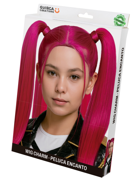 Perruque Femme Rose Fuchsia à Couettes Longues – Style K-Pop Pop-Star Silver Leader