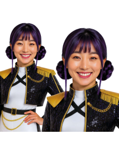 Perruque Violette à Double Chignon – Style K-Pop Star Leader (modèle Starry Buns