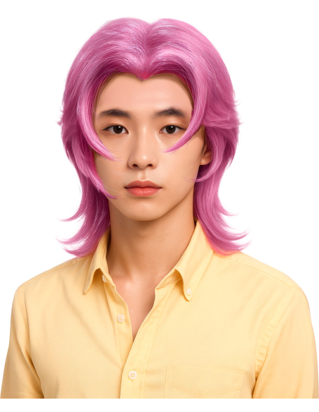 Perruque Rose Démon K-Pop – Look Rock Star Coréenne