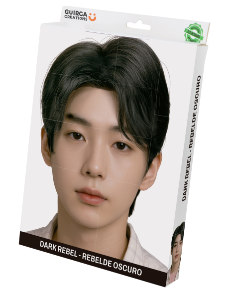 Perruque Noire Dark Rebel – Look Idole K-Pop Coréenne