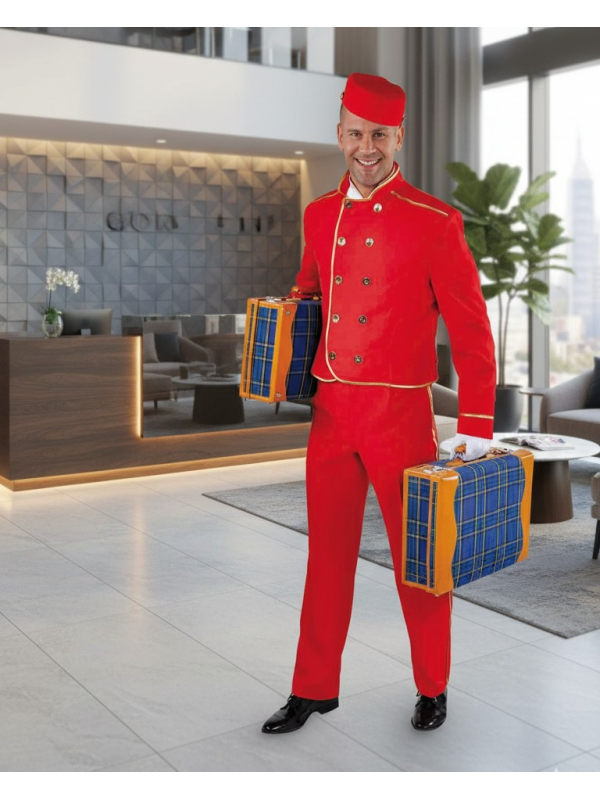 Costume de groom rouge pour adulte du XS au XXL
