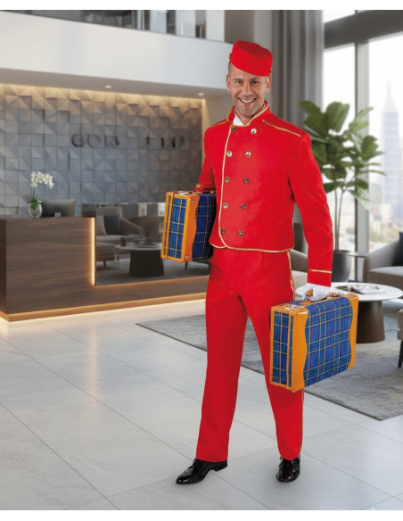 Costume de groom rouge pour adulte du XS au XXL