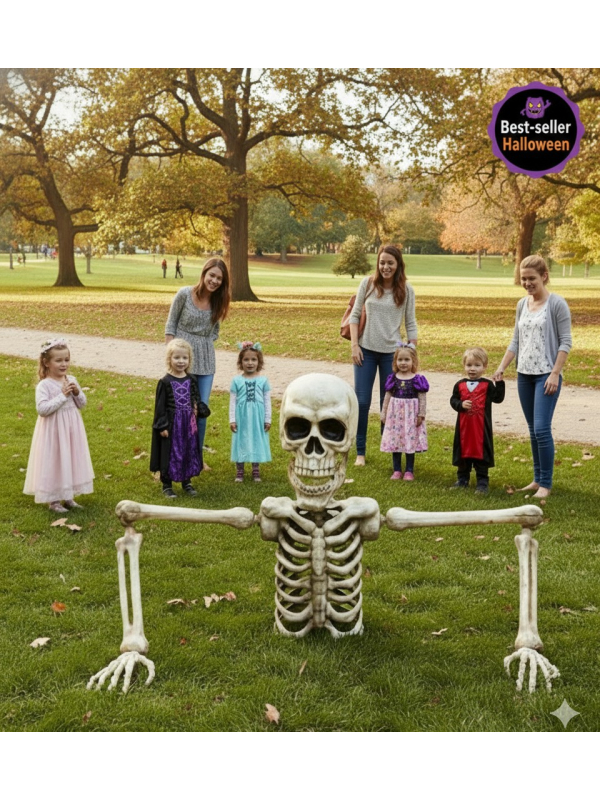 Squelette Géant Halloween Sortant de Terre : 1,2m de Frissons Garantis