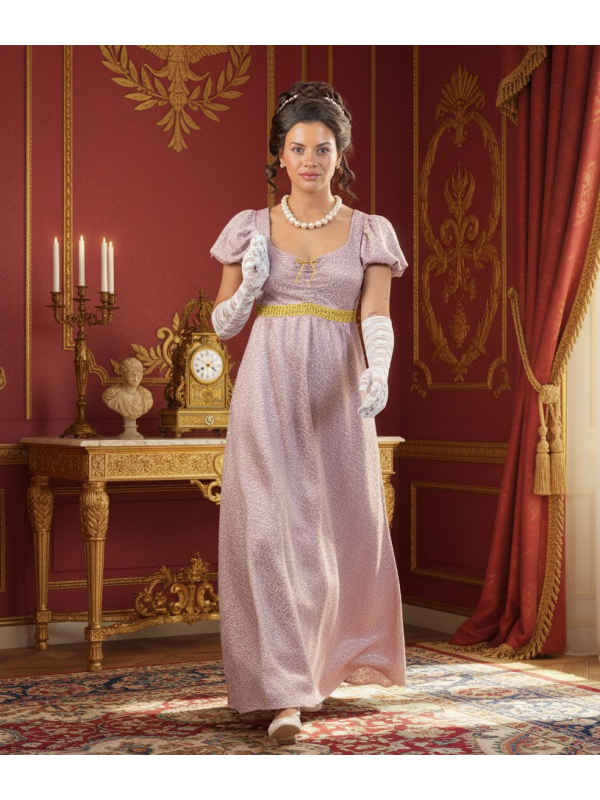 Robe Empire Régence Femme – Costume Historique Début XIXᵉ Siècle Inspiré du Style Bridgerton