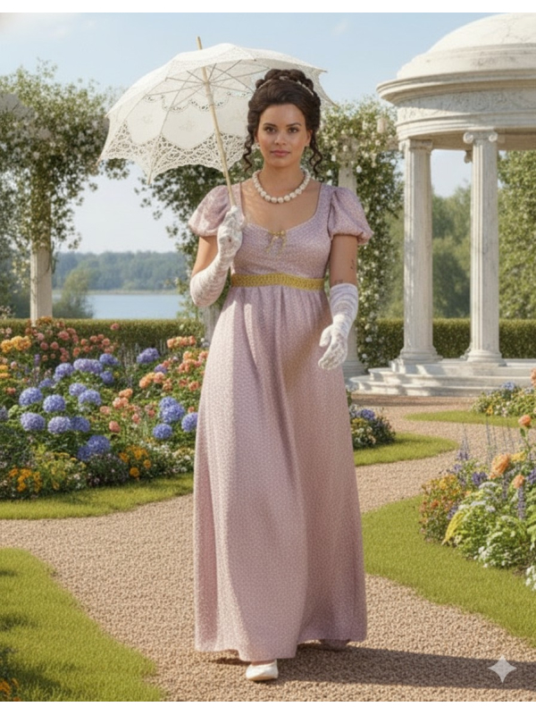 Robe Empire Régence Femme – Costume Historique Début XIXᵉ Siècle Inspiré du Style Bridgerton