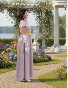 Robe Empire Régence Femme – Costume Historique Début XIXᵉ Siècle Inspiré du Style Bridgerton 2