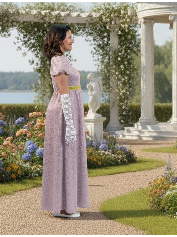 Robe Empire Régence Femme – Costume Historique Début XIXᵉ Siècle Inspiré du Style Bridgerton
