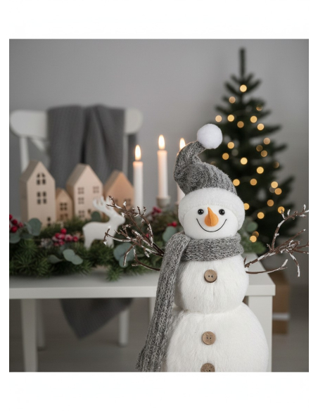 Bonhomme de neige décoratif 42 cm – Déco de Noël chaleureuse