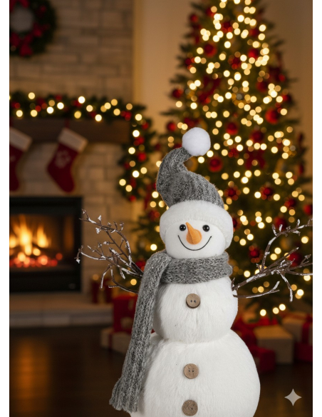 Bonhomme de neige décoratif 42 cm – Déco de Noël chaleureuse