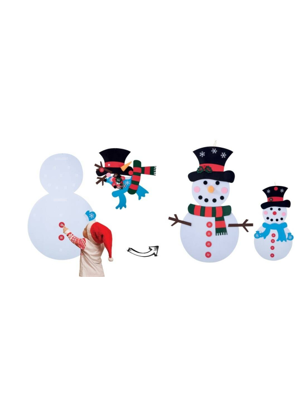 Bonhomme de neige DIY à accrocher – Activité manuelle de Noël 100 cm