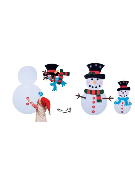 Bonhomme de neige DIY à accrocher – Activité manuelle de Noël 100 cm