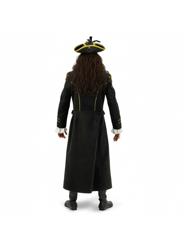 Manteau de pirate homme – Qualité luxe, doublé satin rouge (M à XL)