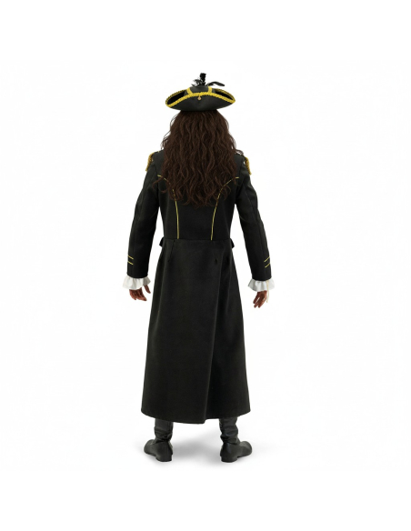 Manteau de pirate homme – Qualité luxe, doublé satin rouge (M à XL)