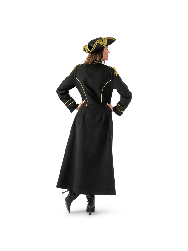Manteau de pirate femme luxe, doublure rouge (S/M, M/L, L/XL)
