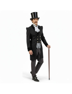 Costume Gentleman Victorien Homme – Queue de Pie, Jabot et Pantalon Style Charles Dickens 2