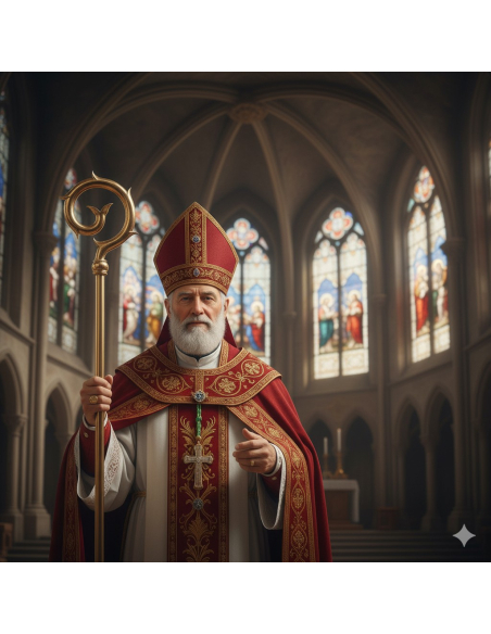 Crosse Saint-Nicolas luxe en métal doré – Démontable en 3 parties