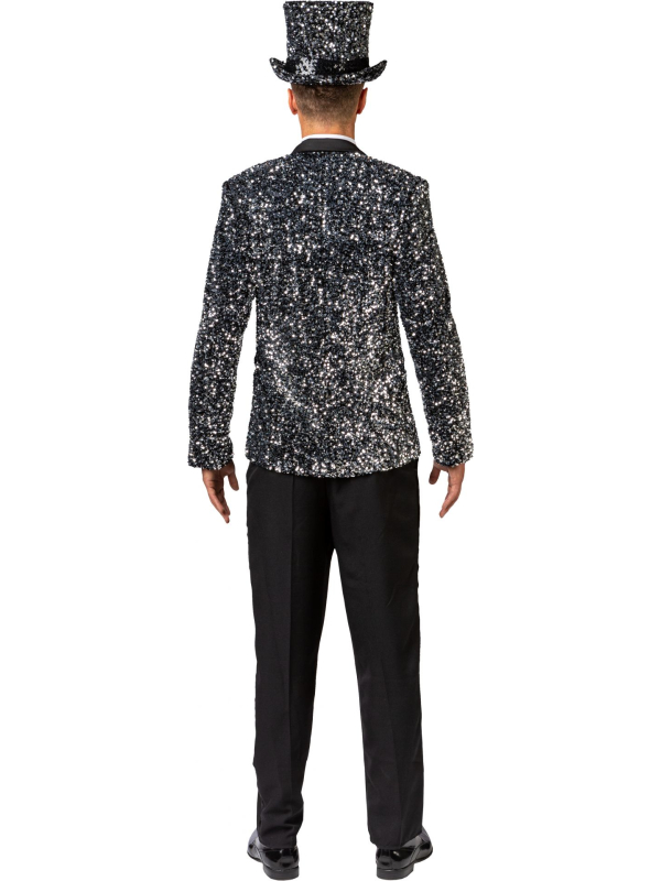 Veste homme à paillettes argent – Élégance, fête et style scintillant