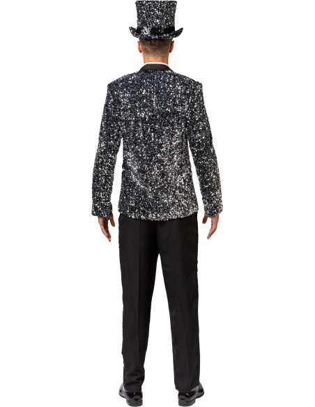 Veste homme à paillettes argent – Élégance, fête et style scintillant
