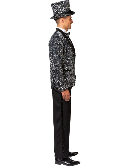 Veste homme à paillettes argent – Élégance, fête et style scintillant