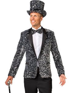 Veste homme à paillettes argent – Élégance, fête et style scintillant 2