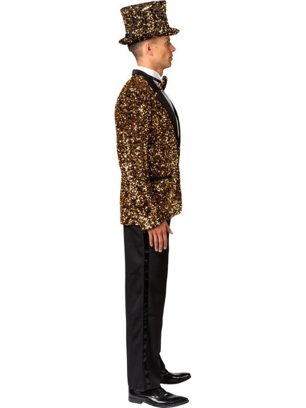 Veste homme à paillettes dorées – Chic, glamour et éclat festif